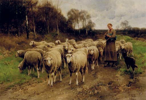 Cornelis_Van_Leemputten-Shepherdess_With_Her_Sheep